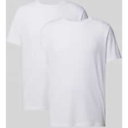 T-shirt met geribde ronde hals in een set van 2 stuks