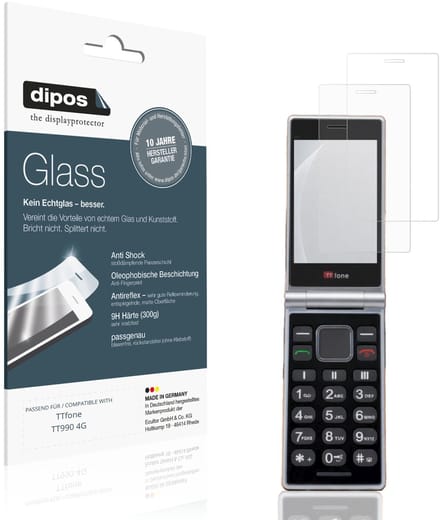 dipos – 2x Matte Pantserfolie geschikt voor TTfone TT990 4G | 9H Screenprotector