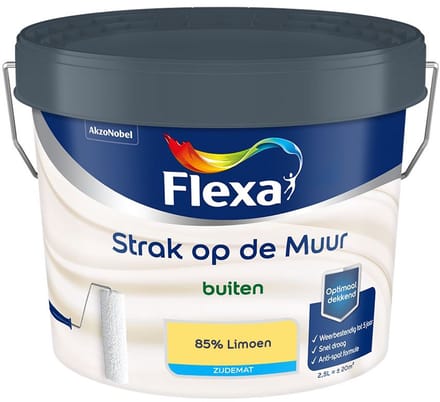 Flexa - Strak Op De Muur Buiten Zijdemat - 85% Limoen - Mengverf - 2,5 L