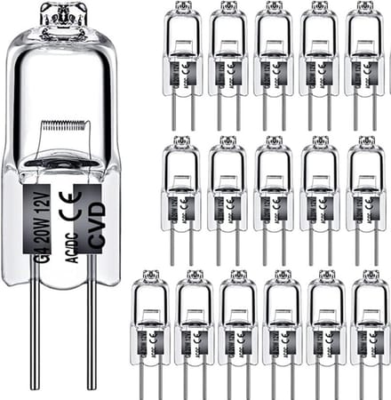 CVD® 11-STUKS - G4 HALOGEEN LICHTBRON - 20 WATT - 12V - WARM WIT - DIMBAAR