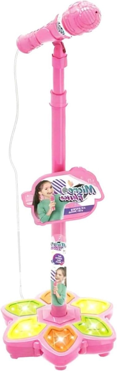 Speelgoed Microfoon - Zangmachine Kinderen - Muziek Maken - Muziek Synchrone Verlichting - 100 cm Hoogte - Roze