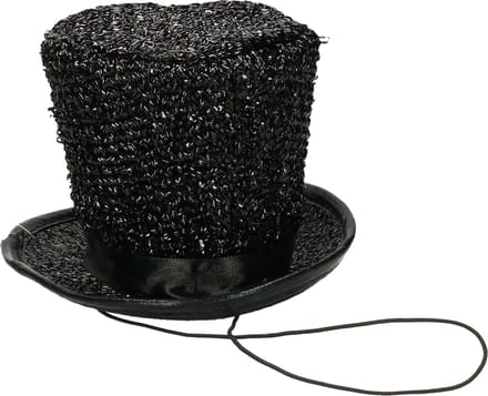 Guirca Carnaval verkleed mini hoedje voor diverse thema's - zwart - glitters - dames