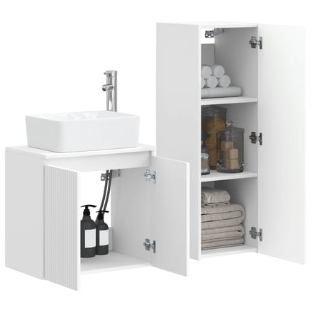 vidaXL - Badkamermeubel - Set - 2 - st - Wit - 33 - x - 34,5 - x - 100 - cm - Bewerkt - hout
