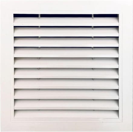 Verstelbare luchthouder - Ventilatierooster - Luchtstroom regeling - Plat vierkant ontwerp - 600 x 200 mm - Mat wit
