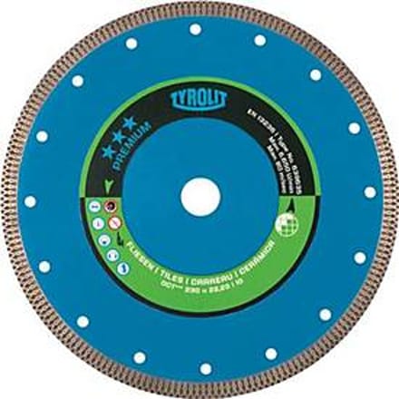 Diamantzaagblad Premium D.230mm Bohr.22,23mm Tegels 10mm