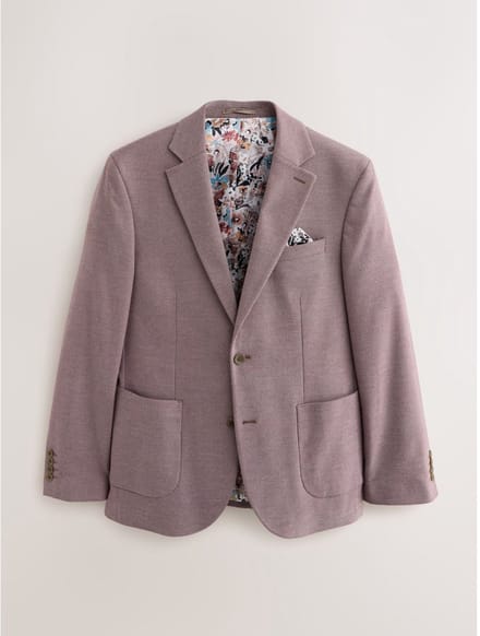 Next - Heren - Slim Fit - Modieuze blazer met textuur - Roze