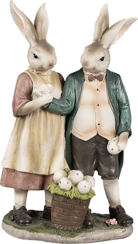 Clayre & Eef Beeld Konijn 26 cm Bruin Polyresin