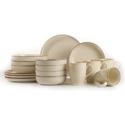 Asir - Dinerset - eetset - servies - 16-delig - Crème - 24 cm serveerborden