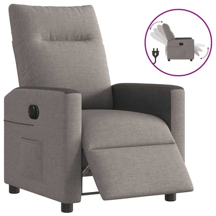 vidaXL - Fauteuil - verstelbaar - elektrisch - stof - taupe