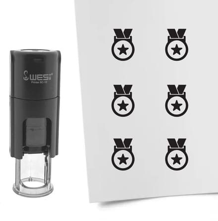 CombiCraft Stempel medaille 10mm rond zwarte inkt - per 1 stuk