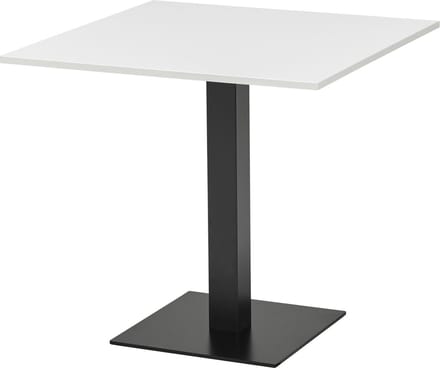 T60 Kolomtafel vierkant - 70x70 cm - Wit / Zwart frame