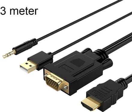 Orico VGA naar HDMI kabel met audio-ondersteuning - 1920x1080 @60Hz - 3M