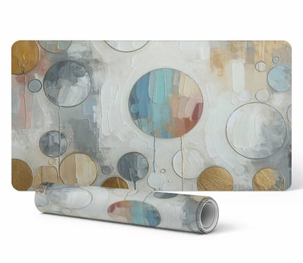 Antislip bureauonderlegger met abstract cirkelpatroon 90x45 cm