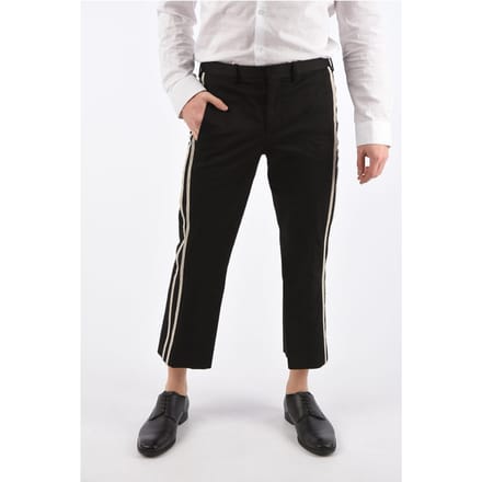 Slim Fit Cropped Broek in Zwart
