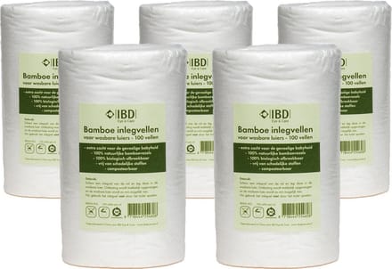 Bamboe inlegvellen 5 rollen - 500 inlegvellen - inlegvel wasbare luier - wasbare luiers