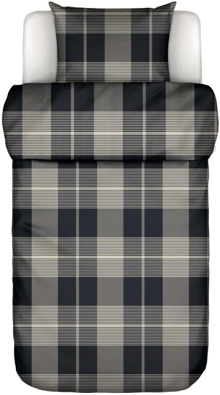 Marc O'Polo Alvar Dekbedovertrek Biologisch Katoenflanel New black - Eenpersoons – 140x200/220 cm