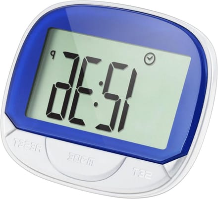 Stappenteller - Activiteitentracker - Gezondheid bijhouden - Groot 55mm scherm - 65x52x23mm - Blauw