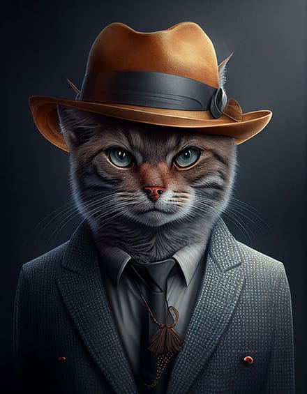 AI - Woondecoratie - Poster - Dieren - Kat - Pak - 11 - 30 x 40 cm