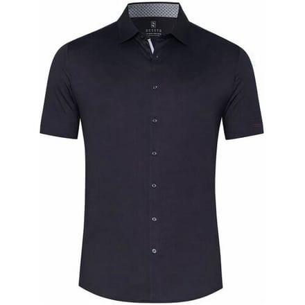 Desoto Overhemd Solid Color Short Sleeve Casual Kent Navy / male