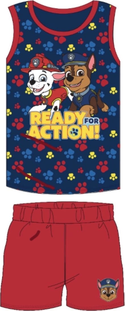 Paw patrol Singlet pyjama-Shortama Katoen Blauw Maat 122