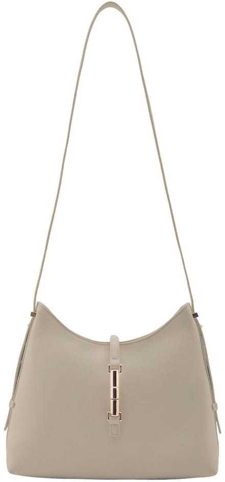 SEIDENFELT MANUFAKTUR schoudertas Loviisa Hobo Bag Cool Taupe