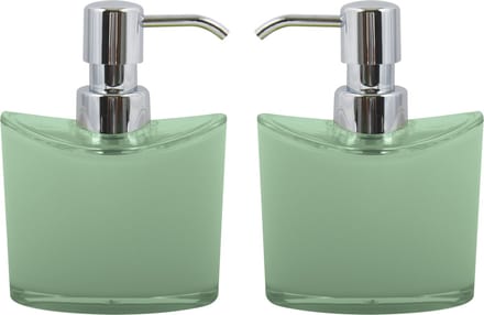 MSV Zeeppompje/dispenser Aveiro - 2x - PS kunststof - groen/zilver - 11 x 14 cm - 260 ml