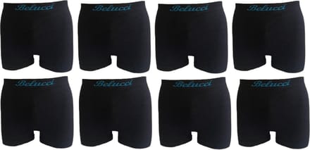Belucci heren boxershorts set van 8 stuks zwart maat M/L