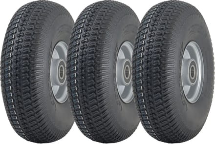 4.10/3.50-4 Grasmaaierband met stalen velg, 4-laags, P332, 20 mm lagers (set van 3)