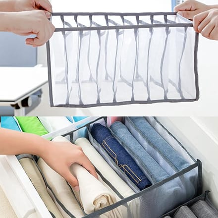 New Age Devi - cm2-delig Opbergdozen-lade-organizer voor kleding - grijs - maat 362520cm