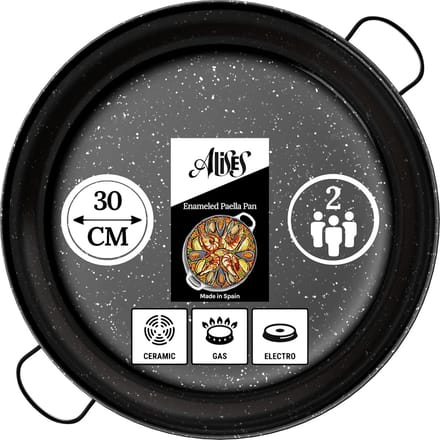 Geëmailleerde Carbon Steel Paella Pan - Natuurlijk Non-Stick 46 cm