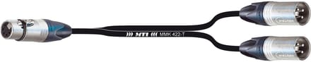 MUSIC STORE XLR/f 5-Pol op 2x XLR/m 30 cm Splitkabel, Neutrik - Y-adapterkabel