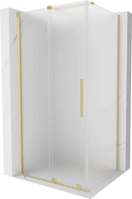 Mexen Velar schuifbare douchecabine 110 x 90 , mat, geborsteld goud - 871-110-090-31-55