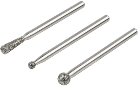 wolfcraft - Diamantslijpstift-set, kogel- en cilindervormig, 3-dlg. - 5988000