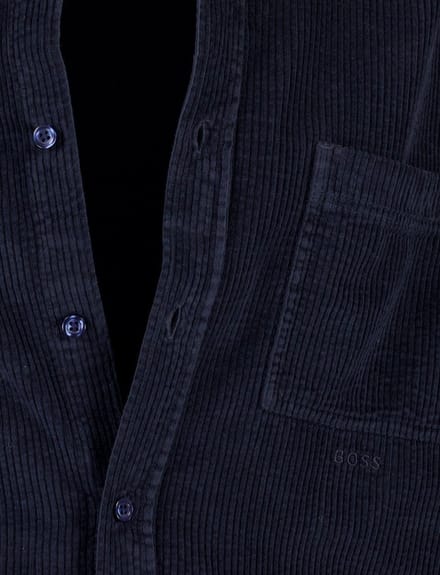 Overshirt Boss orange donkerblauw effen borstzak