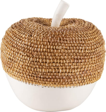 Dekoratief | Deco appel wit/beige, resina, 14x14x14cm | A240358