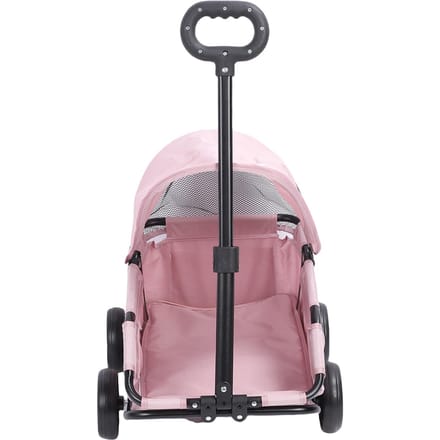Opvouwbare Hondenbuggy met Kap 4 Wielen Huisdieren Wandelwagen voor Kleine Honden Katten Lichtgewicht Eenvoudige Montage roze