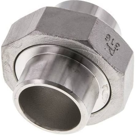 Rechte Koppeling 33.7mm Laseinde RVS Conische Afdichting 16bar