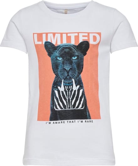 Only t-shirt meisjes - oranje - KONvibe - maat 110/116