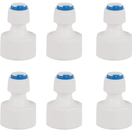 6 stuks 1/4 Buitendiameter buis naar 1/2 Binnendraad Push-in Snelkoppeling voor Waterfilter Omgekeerde Osmose