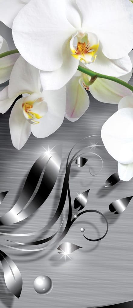 Pattern Flowers Orchids Photo Wallcovering