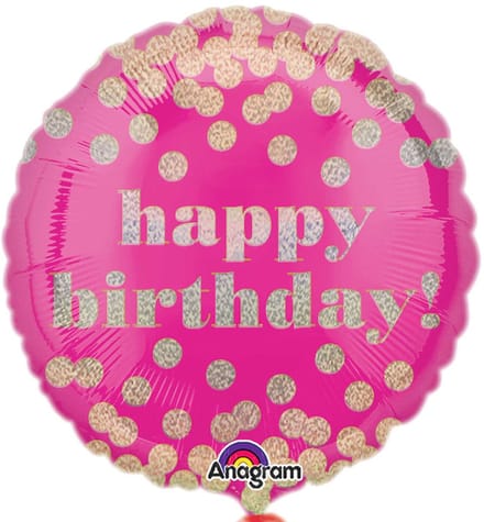 Anagram Folieballon Happy Birthday 43 Cm Roze/goud