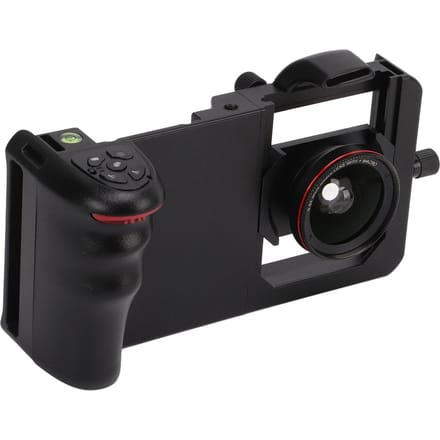 Telefoon Video Rig Handheld Smartphone Camera Stabilisator Ondersteuning Universeel met Groothoek Macro 2 in black