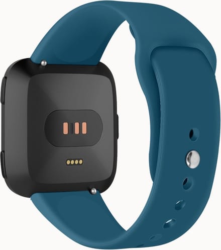 Siliconen bandje - geschikt voor Fitbit Versa / Versa 2 - maat M/L - staalblauw