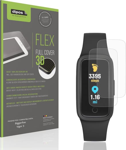 dipos FLEX – 2x Matte Screenprotector geschikt voor Biggerfive Vigor 3 | Volledige Schermbescherming | Case-Friendly