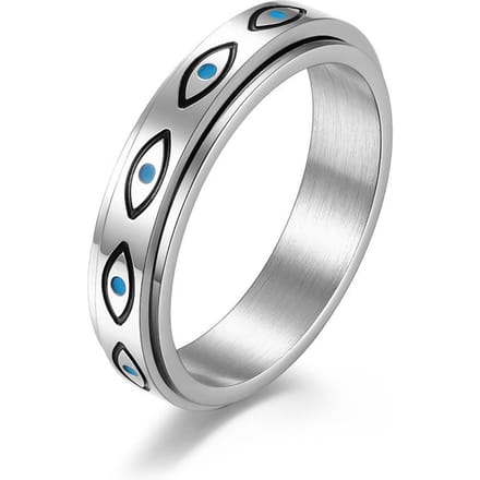 Horusoog RVS Draaibare Ring Verlicht Angst 5# gray