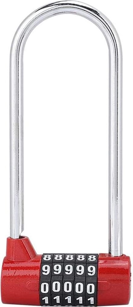 Hangslot - Cijferslot - Hangcijferslot - Met Cijfercode - 148mm - Rood