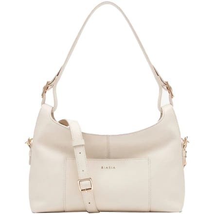 BIASIA Leren schoudertas Pocket Hobo Bag Avorio crème