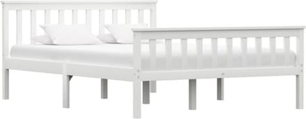 vidaXL - Bedframe - massief - grenenhout - wit - 140x200 - cm