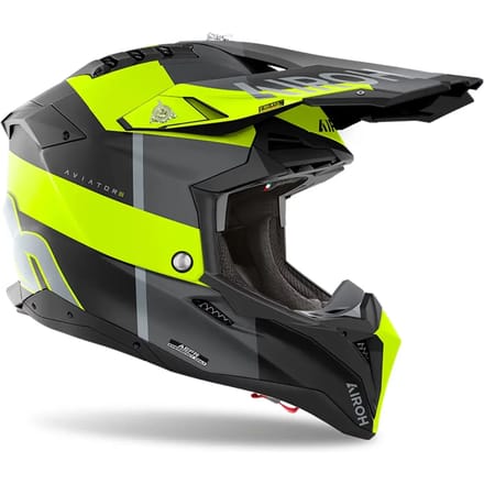 Airoh Helm Aviator 3 AMS² Monarch mat grijs zwart fluo geel