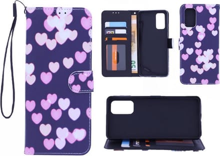 Bookcase Geschikt voor: Samsung Galaxy S20 FE hoesje met print - Hearts